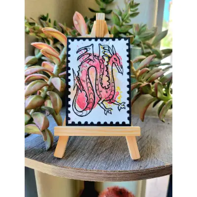 Lindworm aceo art card thumbnail 1
