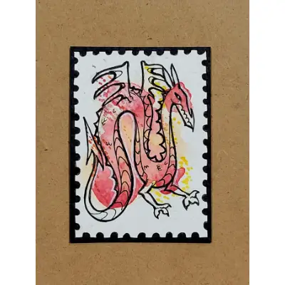 Lindworm aceo art card thumbnail 2