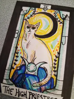 The High Priestess aceo art card thumbnail 3