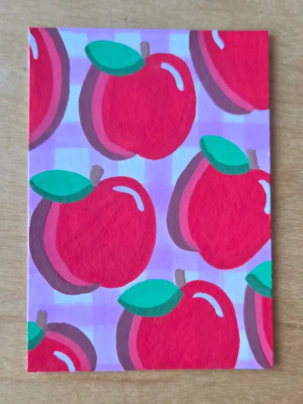 Apple & Gingham aceo art card