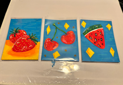 “Cherries” 2/3 aceo art card thumbnail 3