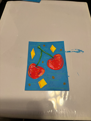 “Cherries” 2/3 aceo art card thumbnail 1