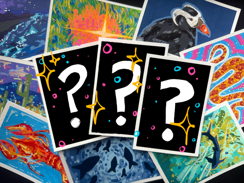 ✧˖° MYSTERY acrylic marker aceo 3-PACK ✧˖° aceo art card