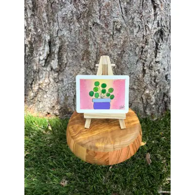 Paige the Pilea aceo art card thumbnail 1