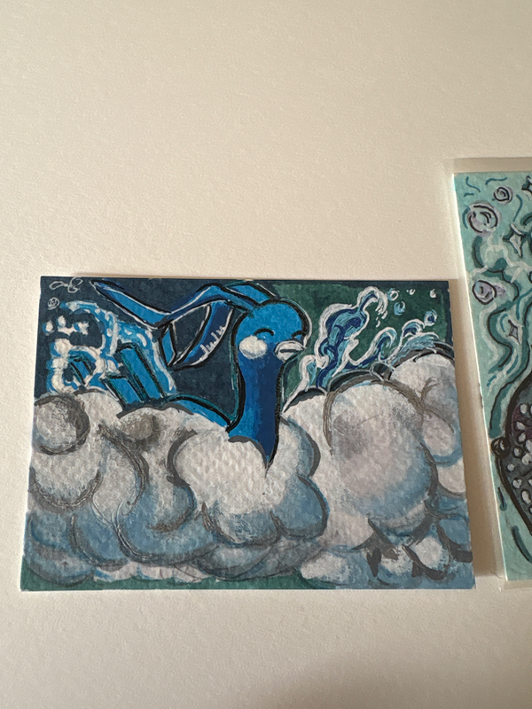 Oceanic Song #2 Original Illustration “Altaria” Acrylic and Alcohol Marker medium aceo art card