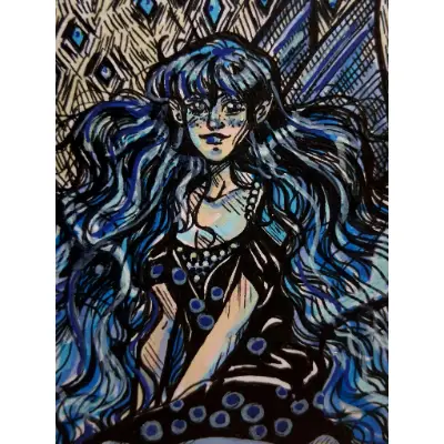 The Blue Fairy aceo art card thumbnail 4