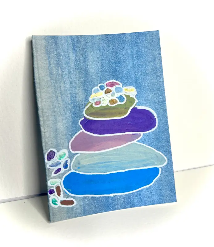 Peaceful Stones - Original Artwork ACEO aceo art card