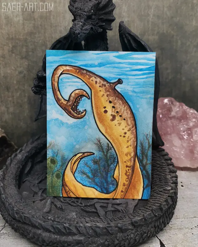 Tully Monster - Original ACEO aceo art card