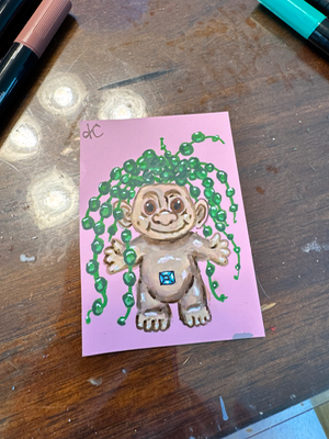 The girl with the pearl hair aceo art card thumbnail 2