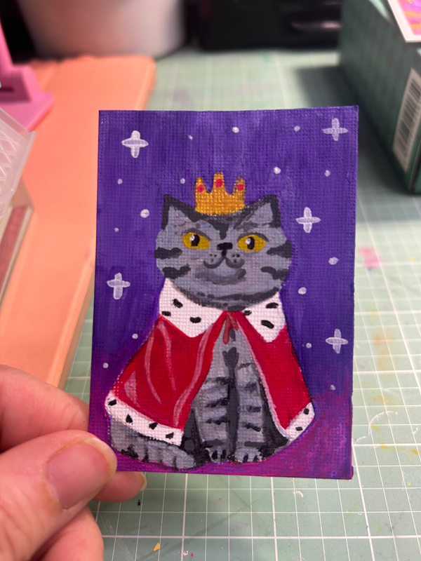 King Kitty aceo art card