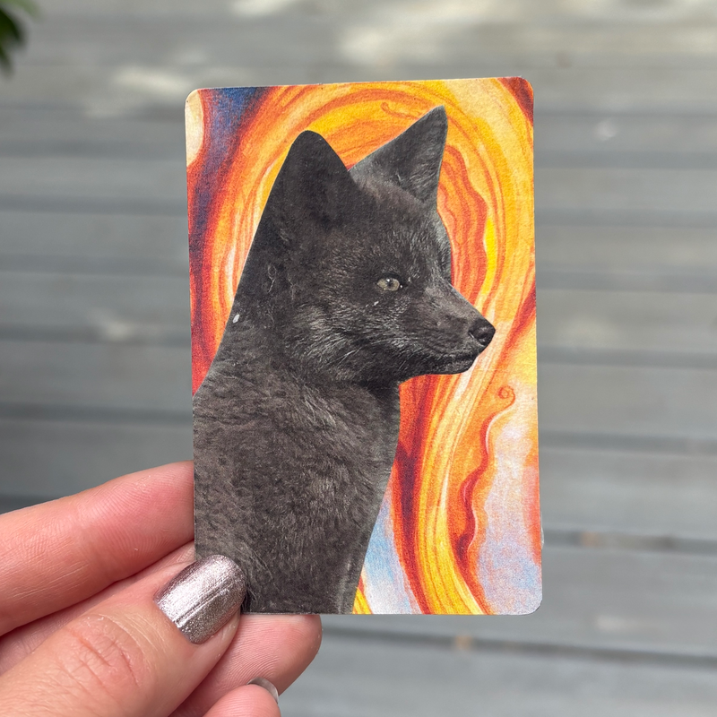 Fox on Fire aceo art card