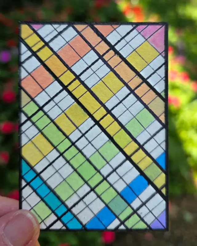 Pastel Plaid aceo art card