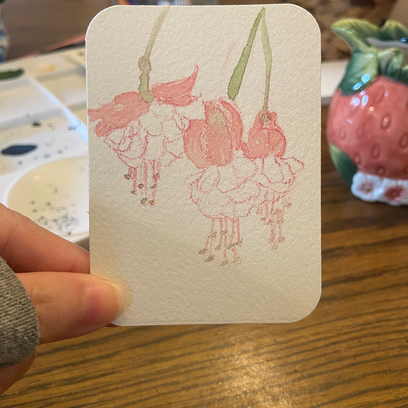 delicate aceo art card