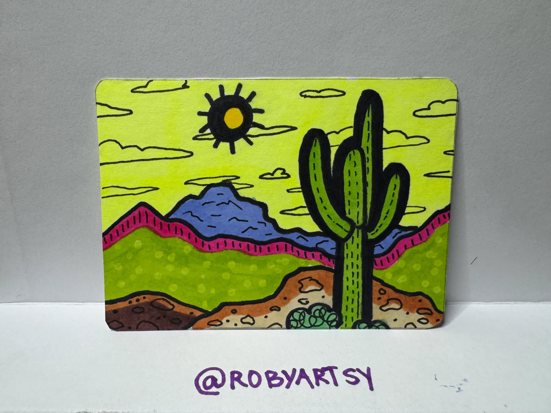 Cacti aceo art card
