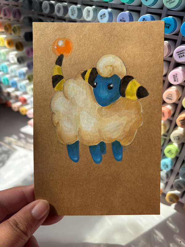 “Mareep” Pokemon 4x6 aceo art card