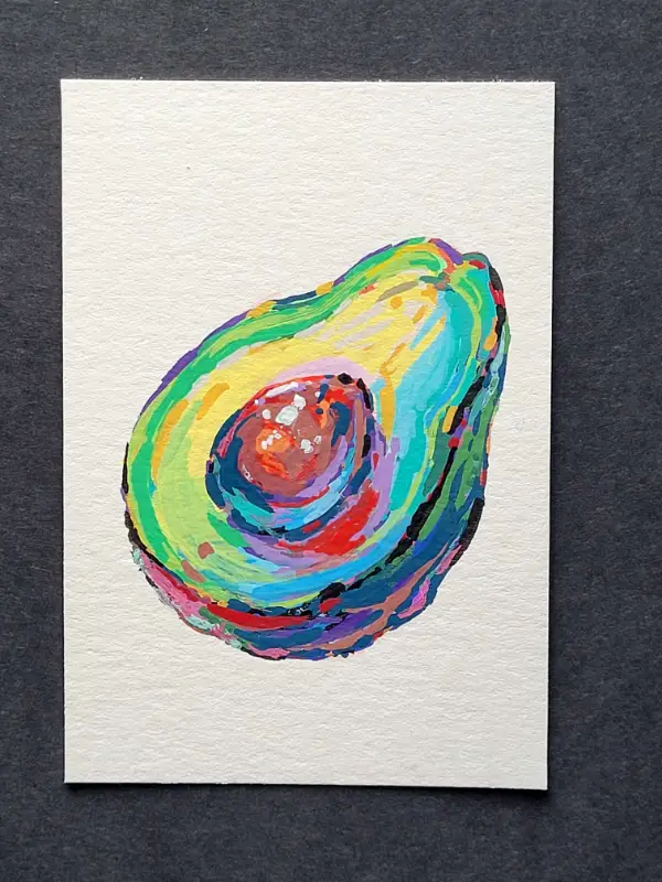 Summer Snack Fruit - Avocado Snack aceo art card