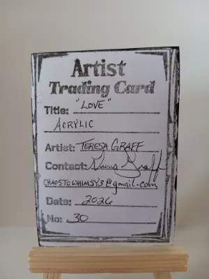 Original ACEO Robot love aceo art card thumbnail 2