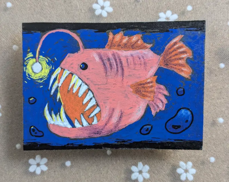 Angler Fish aceo art card