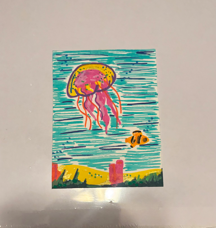 Jellyfish in the Sea aceo art card