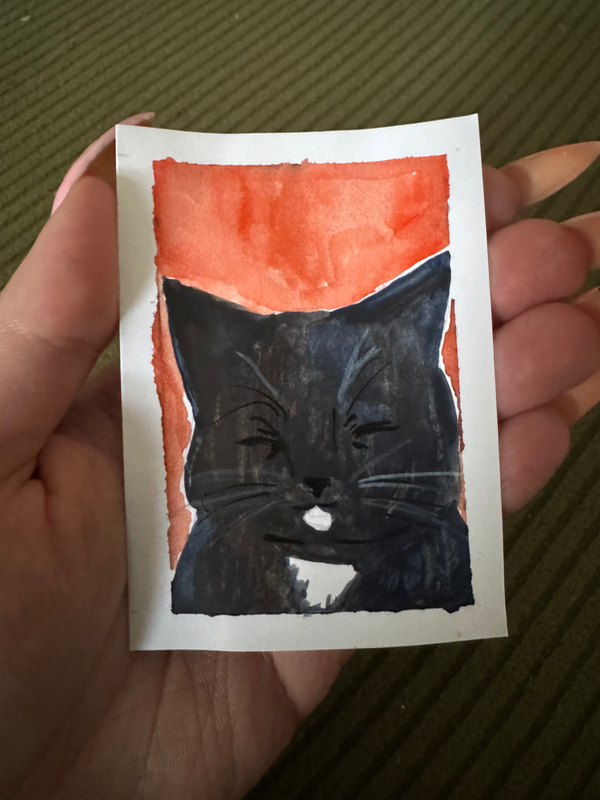 Sleeping Gremlin aceo art card