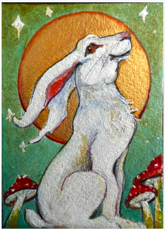 “Shroom Hare” aceo art card