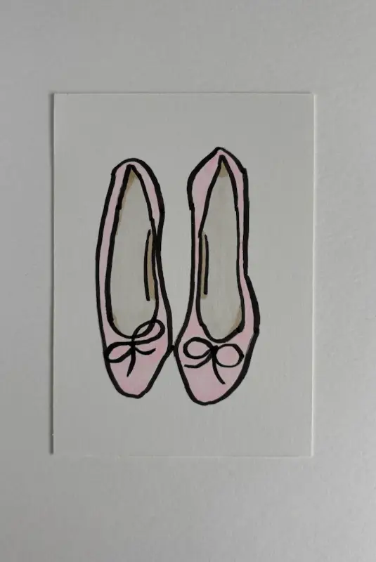 Pink Ballet Flats aceo art card