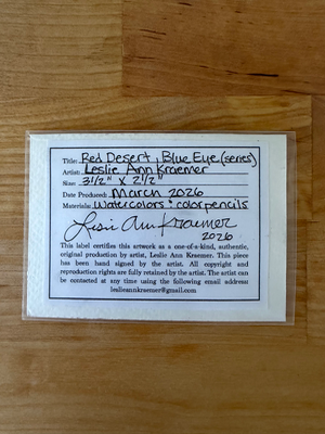 Red Desert Blue Eye aceo art card thumbnail 2