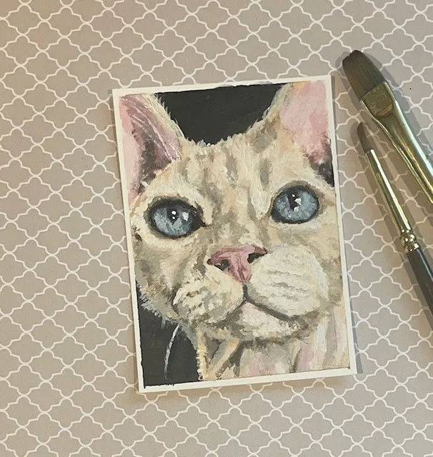 Stare Into My Eyes aceo art card