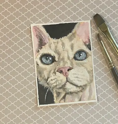 Stare Into My Eyes aceo art card thumbnail 1