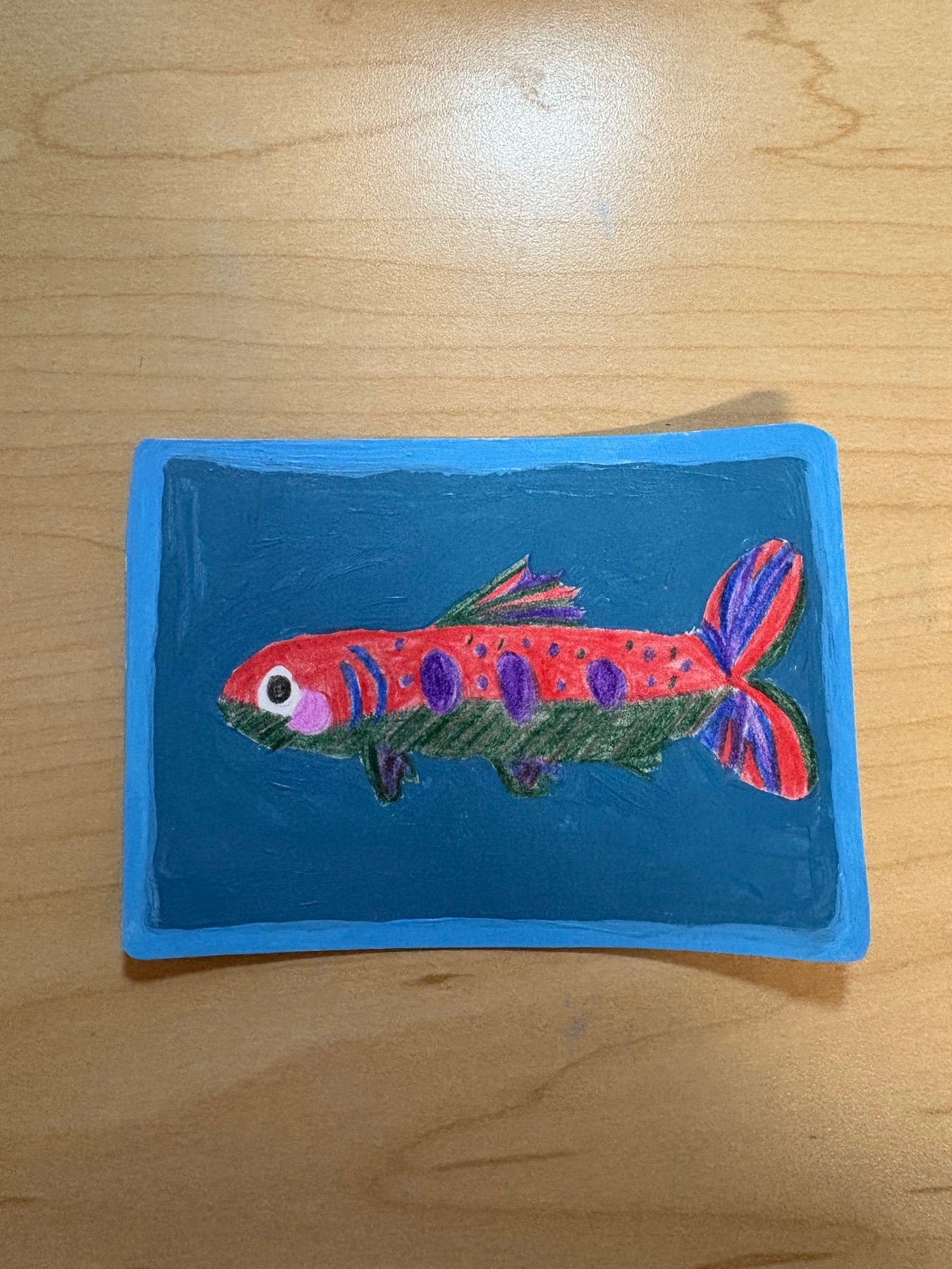 Trout aceo art card