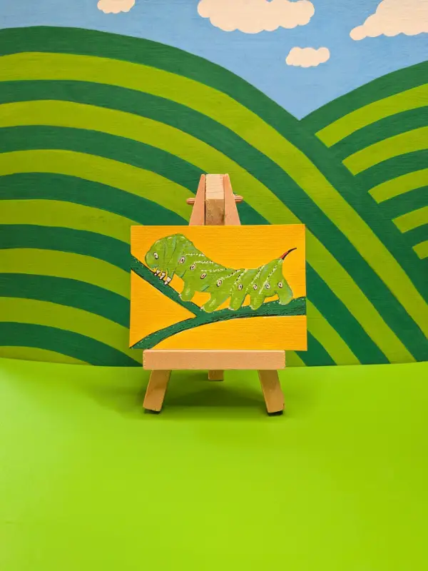 Tomato Hornworm Caterpillar aceo art card