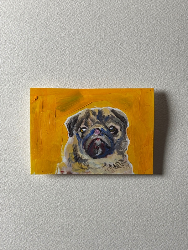 Pug aceo art card