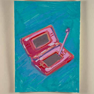 Pink DS aceo art card thumbnail 1