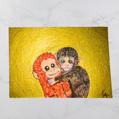 Punch Monkey Kun by LadyAndry aceo art card thumbnail 2