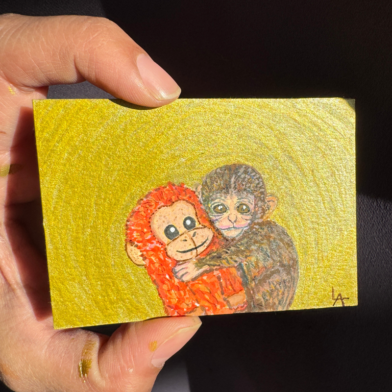 Punch Monkey Kun by LadyAndry aceo art card