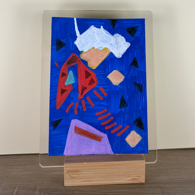 Abstract Singer aceo art card thumbnail 2