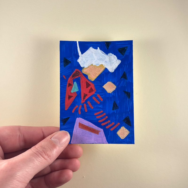 Abstract Singer aceo art card
