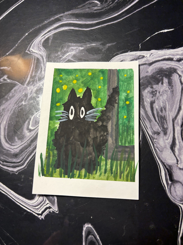 Spooky baby aceo art card