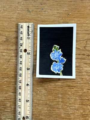 Abstract Flower | Original ACEO painting (2.5 x 3.5) | FREE SHIPPING aceo art card thumbnail 2