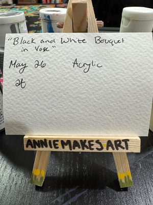 Black and White Bouquet aceo art card thumbnail 4