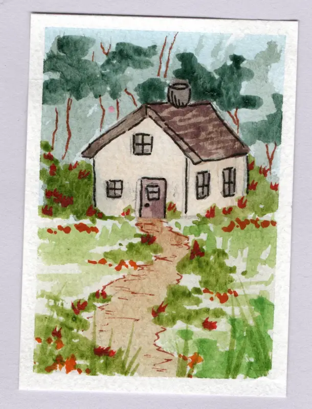 Cottage #1 aceo art card