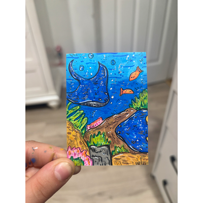Stingrays aceo art card thumbnail 1
