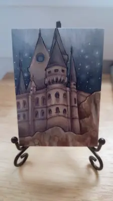 Night of Descending Stars - Original ACEO aceo art card thumbnail 2