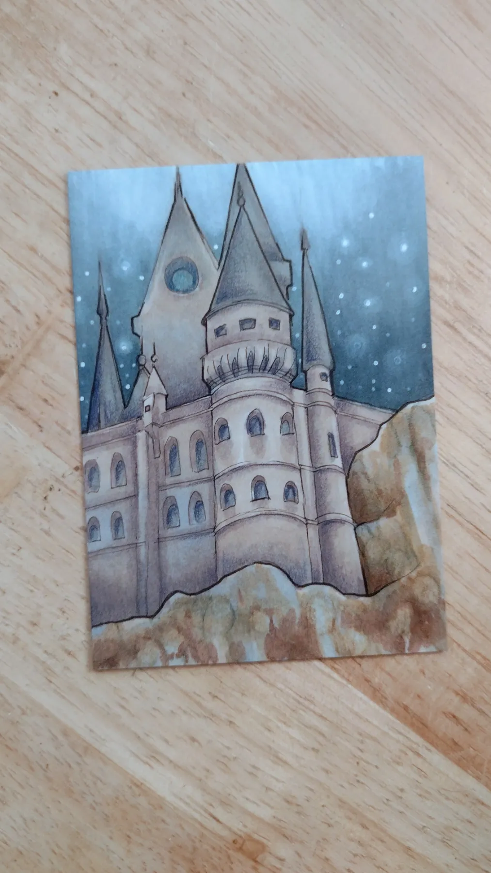 Night of Descending Stars - Original ACEO aceo art card