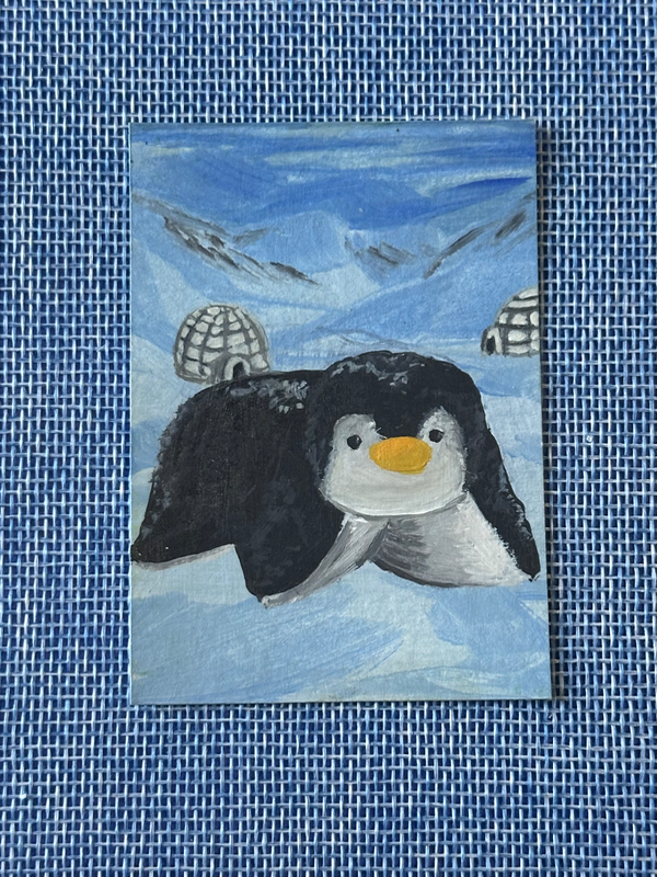 Penguin Pillow Pet aceo art card