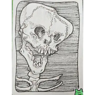 Emotions in Death: Amusement aceo art card thumbnail 1
