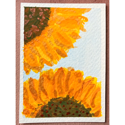 Sunflowers #2 aceo art card thumbnail 2