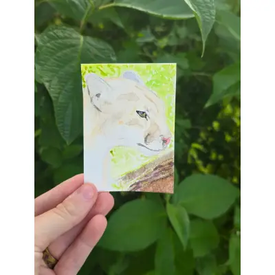 Mountain Lion aceo art card thumbnail 1