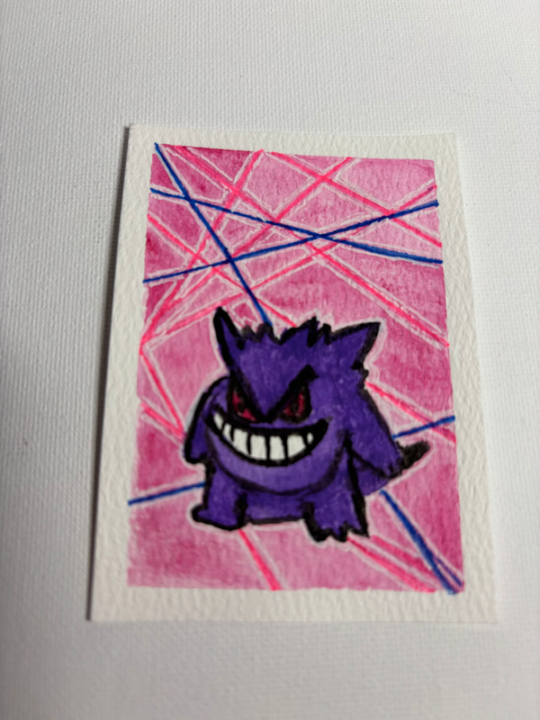 Gengarâs Grin aceo art card