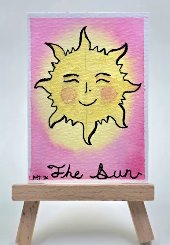 Sun tarot card inspired aceo art card